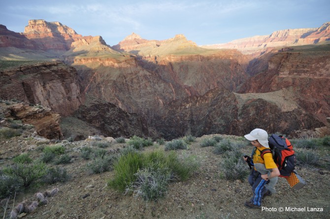 Nate Lanza backpacks the Tonto Trail in the Grand Canyon.