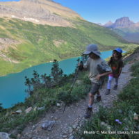Gla5-49 Nate and Alex, Gunsight Pass Trail, Glacier NP copy