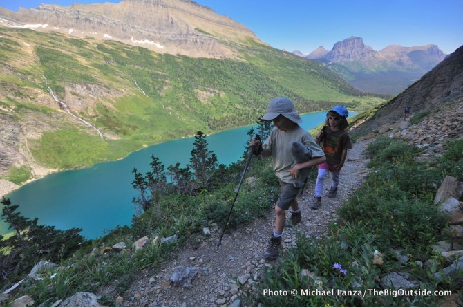 Gla5-49 Nate and Alex, Gunsight Pass Trail, Glacier NP copy