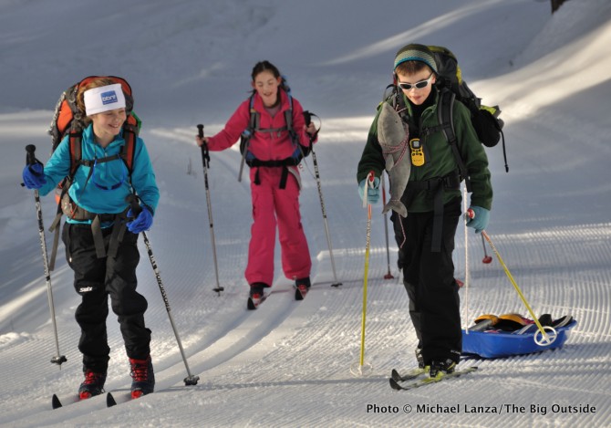 Skiing to Skyline yurt, Boise National Forest, Idaho