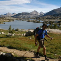Above Marie Lake, near Selden Pass on the John Muir Trail, High Sierra, California.