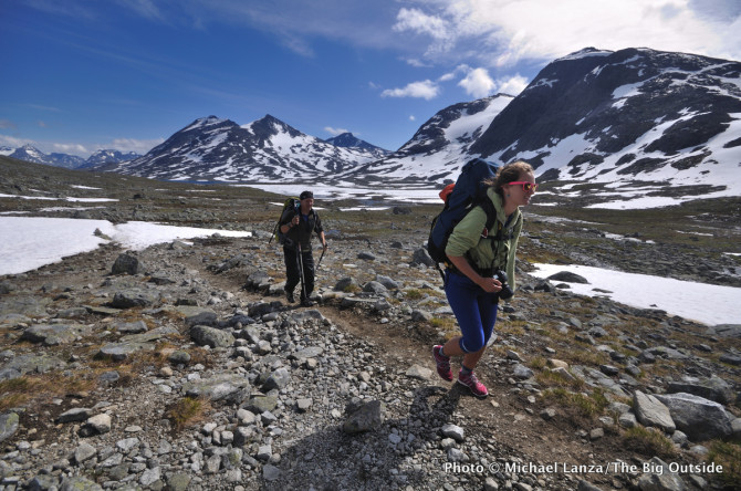 Trekking in Jotunheimen National Park, Norway.