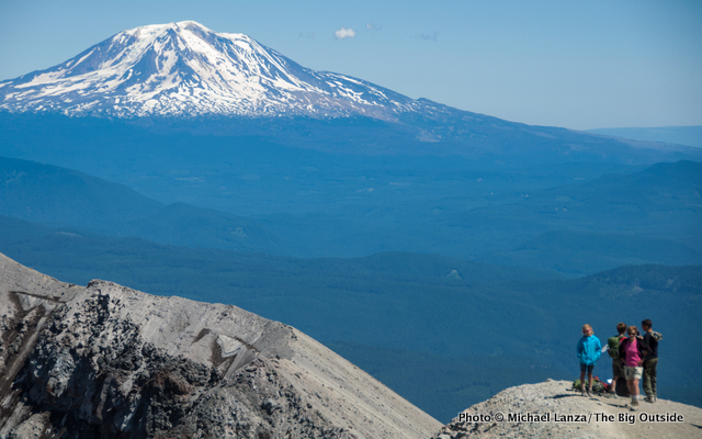 On the crater rim of Mount St. Helens, Washington.