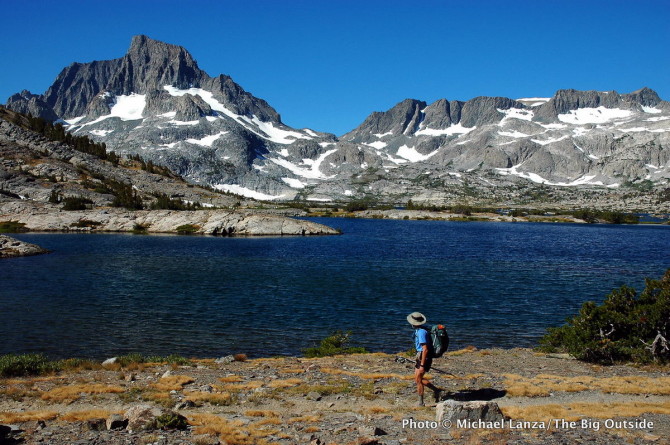 Banner Peak above Thousand Island Lake on the John Muir Trail in the Ansel Adams Wilderness of California's High Sierra.